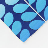 Deens leren uit de middeleeuwen, marineblauw en ko fleece deken (Hoek)