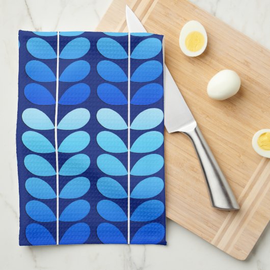 Deens leren uit de middeleeuwen, marineblauw en ko theedoek (Quarter Fold)