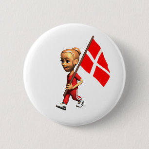 Deens meisje ronde button 5,7 cm