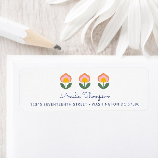 Deens ventilator in blauw terugzendadres bevestige etiket (Insitu)