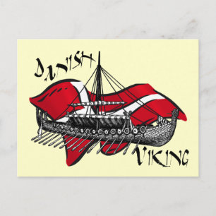 Deens Viking Ship culturele cadeaus van Denemarken Briefkaart