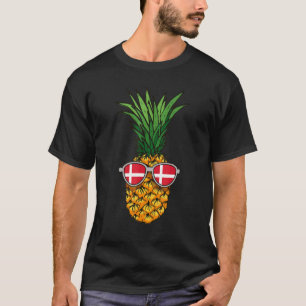 Deense Ananas Denemarken Vlag Zonnebril Zomer Ti T-shirt
