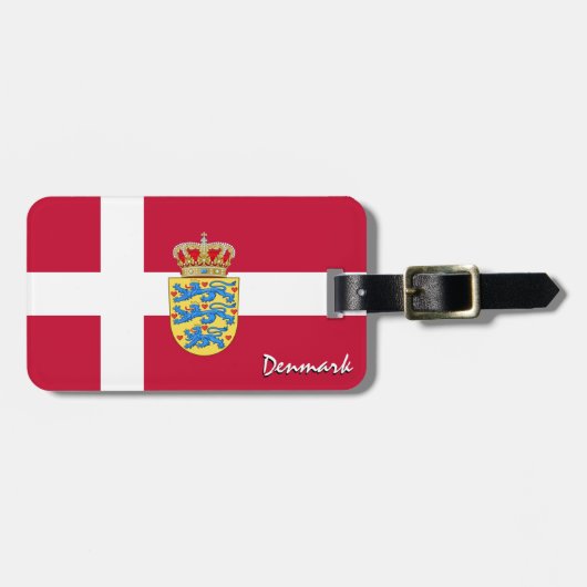 Deense Bagagelabel, patriottische Deense vlag Bagagelabel (Voorkant horizontaal)