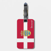Deense Bagagelabel, patriottische Deense vlag Bagagelabel (Achterkant verticaal)