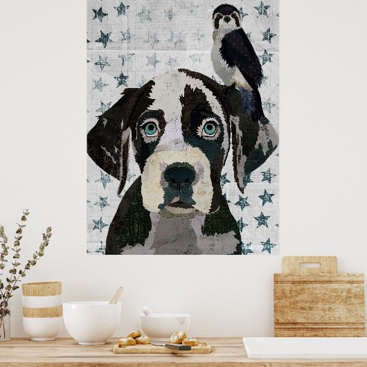 DEENSE DOG EN VALK POSTER (Keuken)