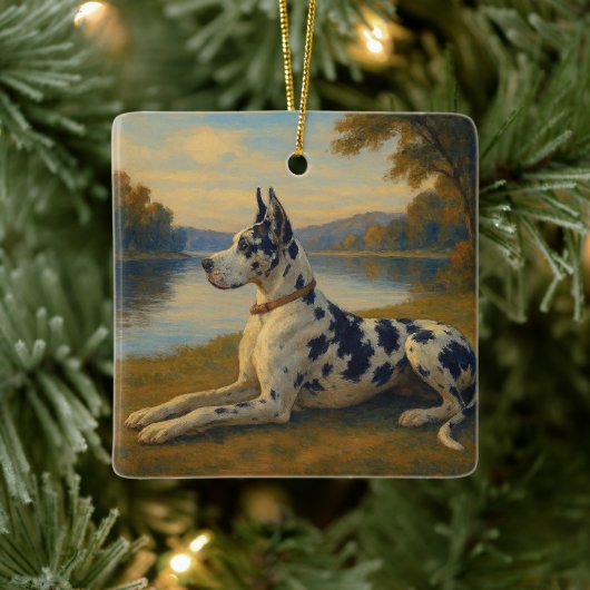 Deense dog keramisch ornament (Boom)