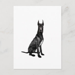 Deense Dog - Zwart (gekorte oren) Briefkaart