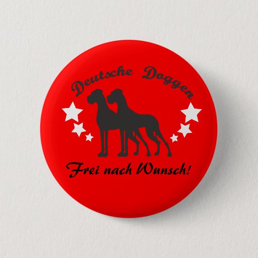 Deense Doggen Ronde Button 5,7 Cm (Voorkant)