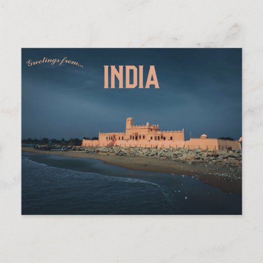 Deense haven in Tharangambadi India Briefkaart (Voorkant)