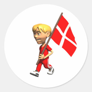 Deense jongen ronde sticker