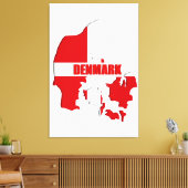 Deense kaart canvas afdruk (Insitu (Woonkamer))