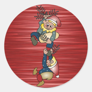 Deense kerst elven ronde sticker