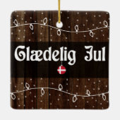 Deense kerst met pretje, Glædelig jul Rustic Style Keramisch Ornament (Achterkant)