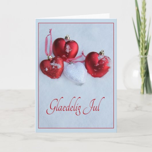 Deense kerstKaart - Glædelig Jul Feestdagen Kaart (Voorkant)