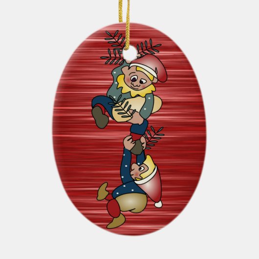 Deense kerstkleven keramisch ornament (Achterkant)