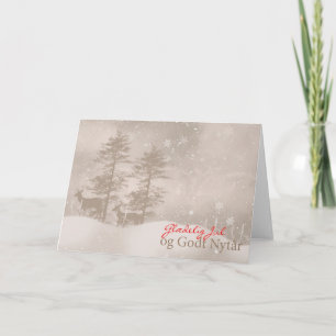 Deense Modieuze Kerstmis van Kerstmis van de Taal Feestdagen Kaart