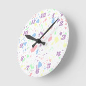Deense pastel regenboog wit terrazzo genummerd ronde klok (Hoek)