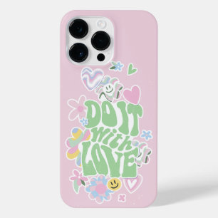 DEENSE PASTEL RETRO DOE HET MET LIEFDE iPhone 14 PRO MAX HOESJE