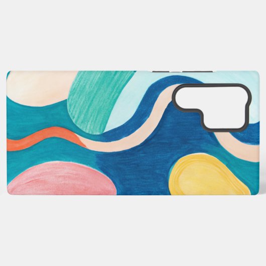 Deense Pastels Grip Line Art Curven Samsung Galaxy Hoesje (Achterkant horizontaal)