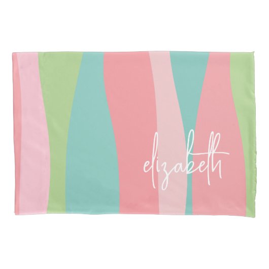 Deense Pastels Line Art Curves - enorme handtekeni Kussensloop (Voorkant)