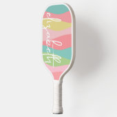 Deense Pastels Line Art Curves - enorme handtekeni Pickleball Paddle (Links)