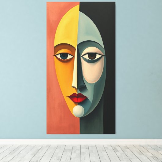 Deense uitdrukkingen Levendige minimalistische gez Canvas Afdruk (Insitu (Houten vloer))