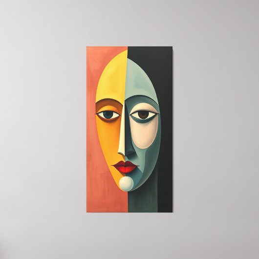 Deense uitdrukkingen Levendige minimalistische gez Canvas Afdruk (Voorkant)