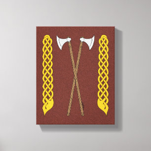 Deense/Viking-assen, doorgesneden in het netwerk Canvas Afdruk