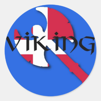 Deense vikingbijl ronde sticker