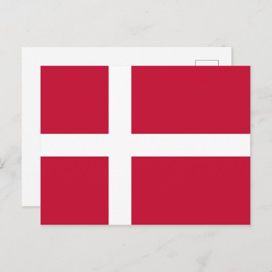 Deense vlag briefkaart (Voorkant / Achterkant)