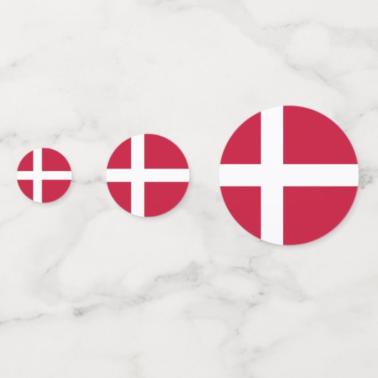 Deense vlag confetti (Achterkanten)