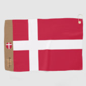 Deense vlag & Denemarken, monogrammed/Golf Towel Golfhanddoek (Horizontaal)