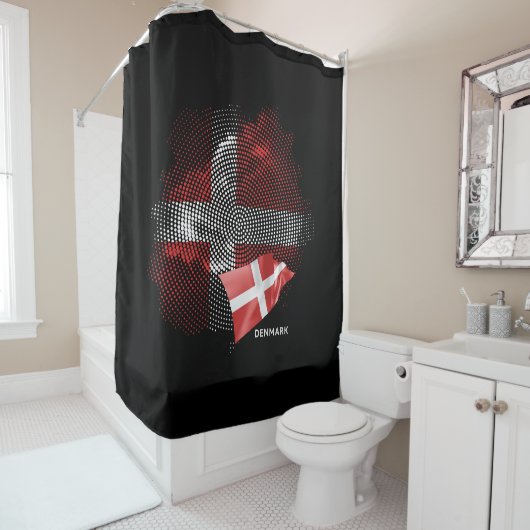 Deense vlag douchegordijn (In situ)