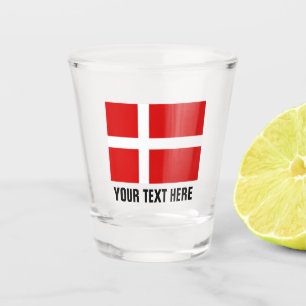 Deense vlag drink scheerglas, aangepast aan de Dee Shot Glas