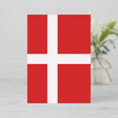 Deense vlag folie uitnodiging (Staand Voorkant)