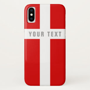 Deense vlag gepersonaliseerd iPhone x hoesje