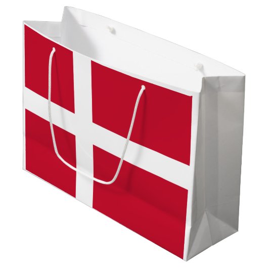 Deense vlag groot cadeauzakje (Voorkant Gekanteld)
