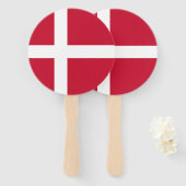 Deense vlag handwaaier (Voorkant en achterkant)