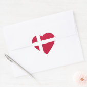 Deense vlag hart sticker (Envelop)