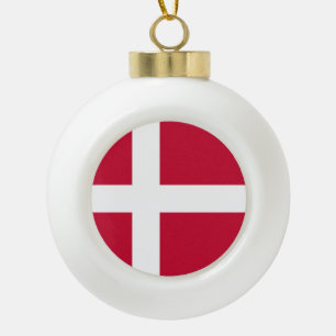 Deense vlag keramische bal ornament