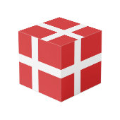 Deense vlag kubus (Achter hoekig)