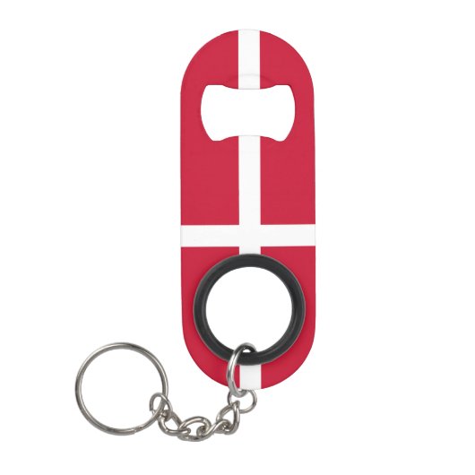 Deense vlag mini flessenopener (Voorkant)