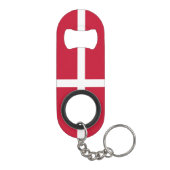 Deense vlag mini flessenopener (Achterkant)