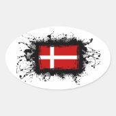 Deense vlag ovale sticker (Voorkant)