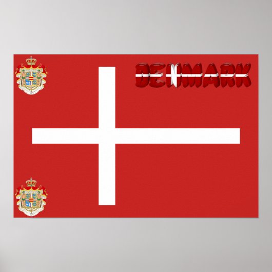 Deense vlag poster (Voorkant)
