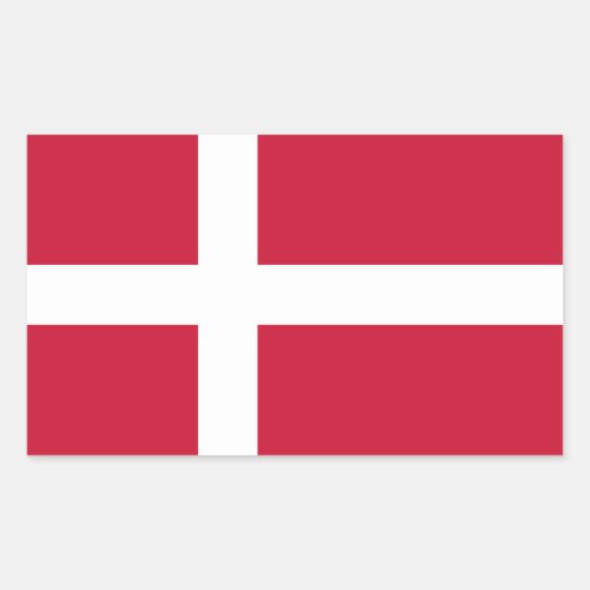 Deense vlag rechthoekige sticker (Voorkant)