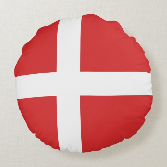 Deense vlag rond kussen (Achterkant)
