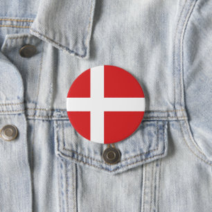 Deense vlag ronde button 7,6 cm