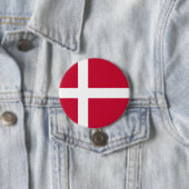 Deense vlag ronde button 7,6 cm (In situ)