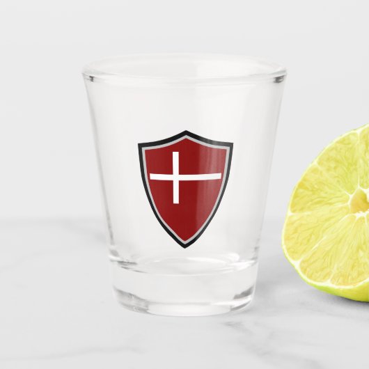 Deense vlag shot glas (Voorkant)
